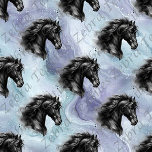 Tête de cheval noir fond agate