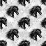 Tête de cheval noir fond grunge