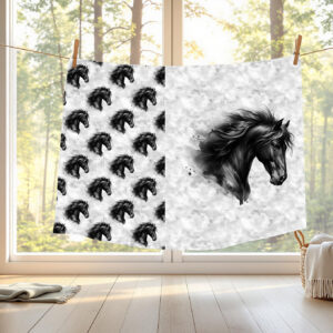 Tête de cheval noir fond grunge