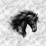 Tête de cheval noir fond grunge