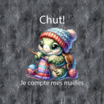 Tortue tricot fond grunge