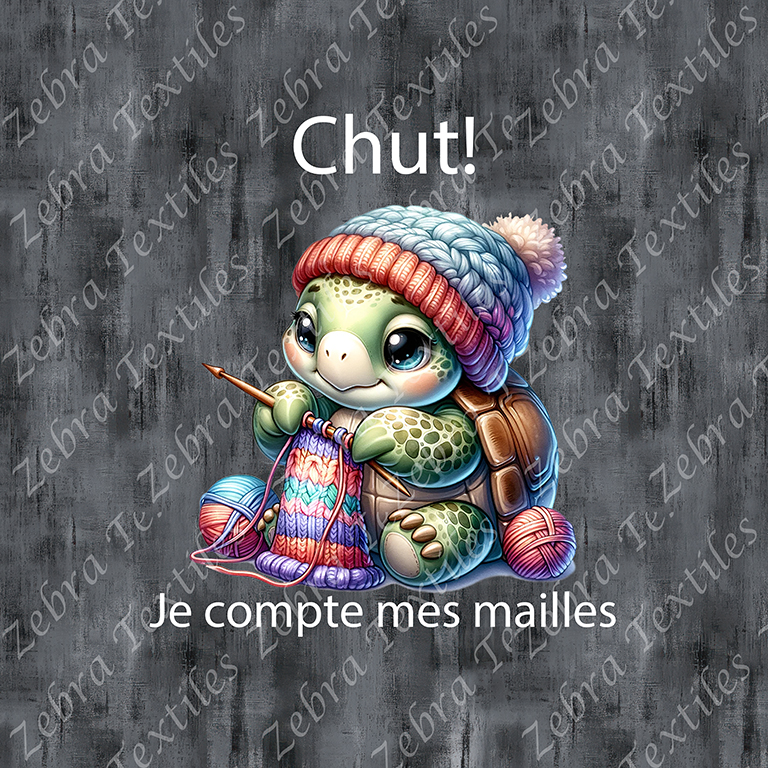 Tortue tricot fond grunge