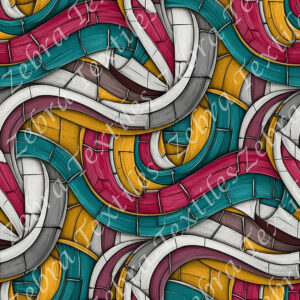 Tourbillon abstrait jaune aqua