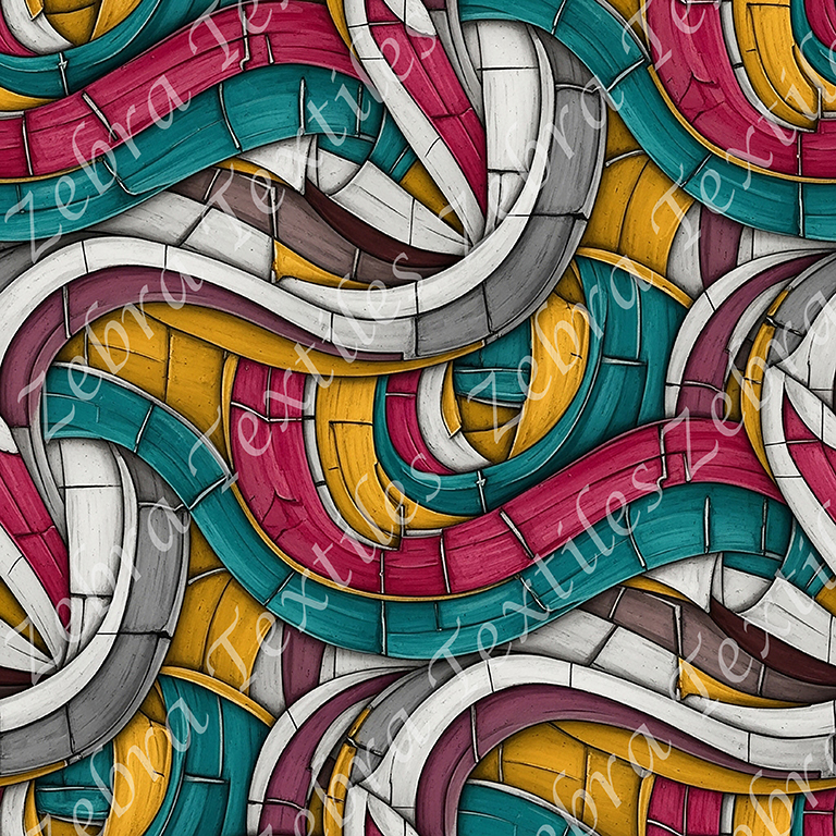 Tourbillon abstrait jaune aqua