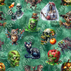 Zombie skull épouvante fond vert