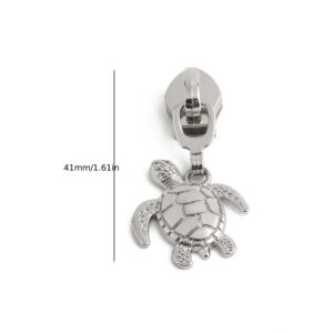 Curseur de fermeture éclair tortue argent