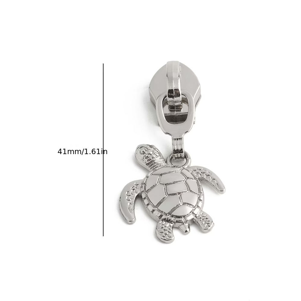 Curseur de fermeture éclair tortue argent