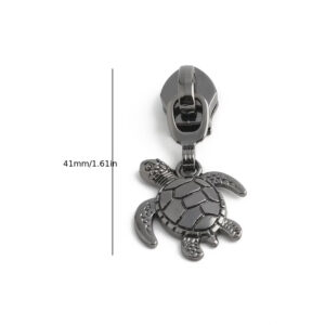 Curseur de fermeture éclair tortue noir métallisé